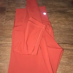 orange lulu lemon leggings